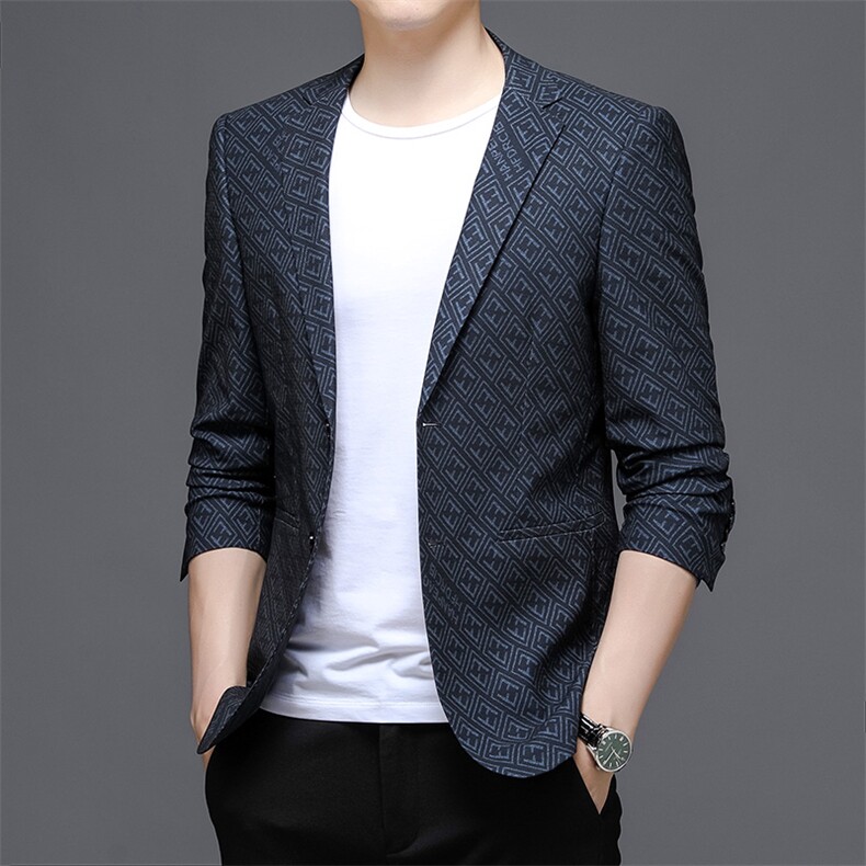 秋季新款西装男西服简约外套西服商务休闲小西装单西图片
