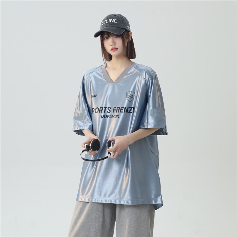 2025复古美式潮流夏季宽松T恤T1072P35控49,男装T恤,电商A148-1