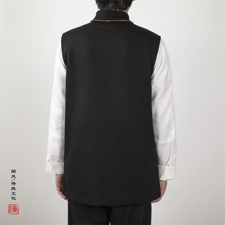 春装新款立领斜襟男士唐装马甲MJ76P95,男装民族服装,钱塘802