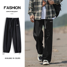 纯棉裤子男士秋季新款宽松直筒阔腿男生垂感休闲长裤K666-特批-41，男装棉裤，星座718-1