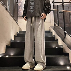 秋冬季潮宽松腰春秋新款拼接休闲裤长裤宽松型常规青少年9R97/P38，男装休闲裤，星座506