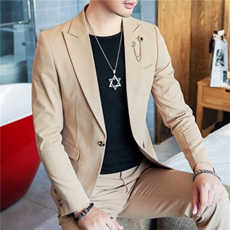 18秋冬款潮男宴会修身驼色西服XW11西外套P155西服两件套装P220，男装西服，星座419（原A233）