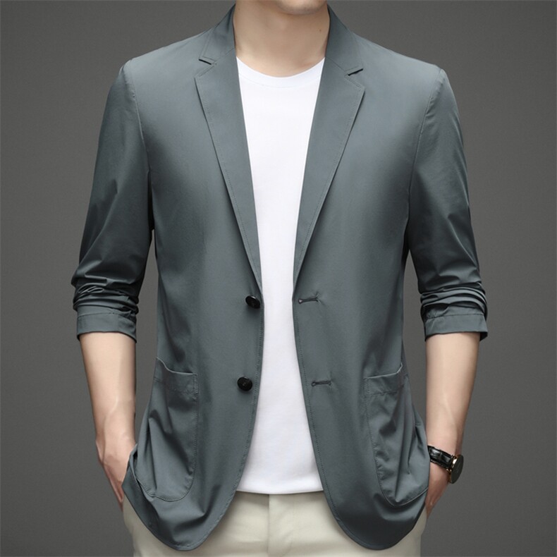 西服男薄款宽松上衣春夏季中青年男士商务休闲单西装防晒服便西图片