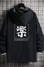 JK41197-P85加棉款-P115纯棉连帽夹克男士大码工装夹克男网格，男装夹克，电商A040A