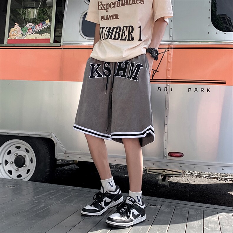美式ins复古短裤男夏季薄款篮球运动裤潮牌高街五分裤K3367-P26,男装休闲裤,星座512-2