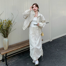 设计感防晒服工装风两件套女2025夏季新款韩系减龄半身裙时尚套装，女装套装/套裙，2C225
