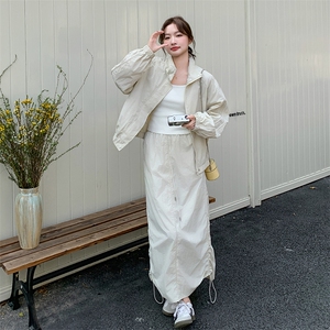 设计感防晒服工装风两件套女2025夏季新款韩系减龄半身裙时尚套装图片