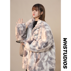 高品质立体层次感750克水墨画羊羔毛加棉加厚棉衣XZ301A Y03 P118图片
