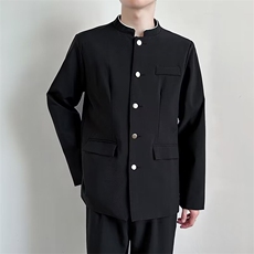 新中式中山装西服套装男士立领垫肩西装唐装外套W41，男装西服套装，星座1116A-1（原606A）