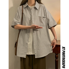 中性夏装2026新款短袖衬衫夏季薄半袖衬衣男女装半袖外套HK14-P43，男装T恤，电商A233-1
