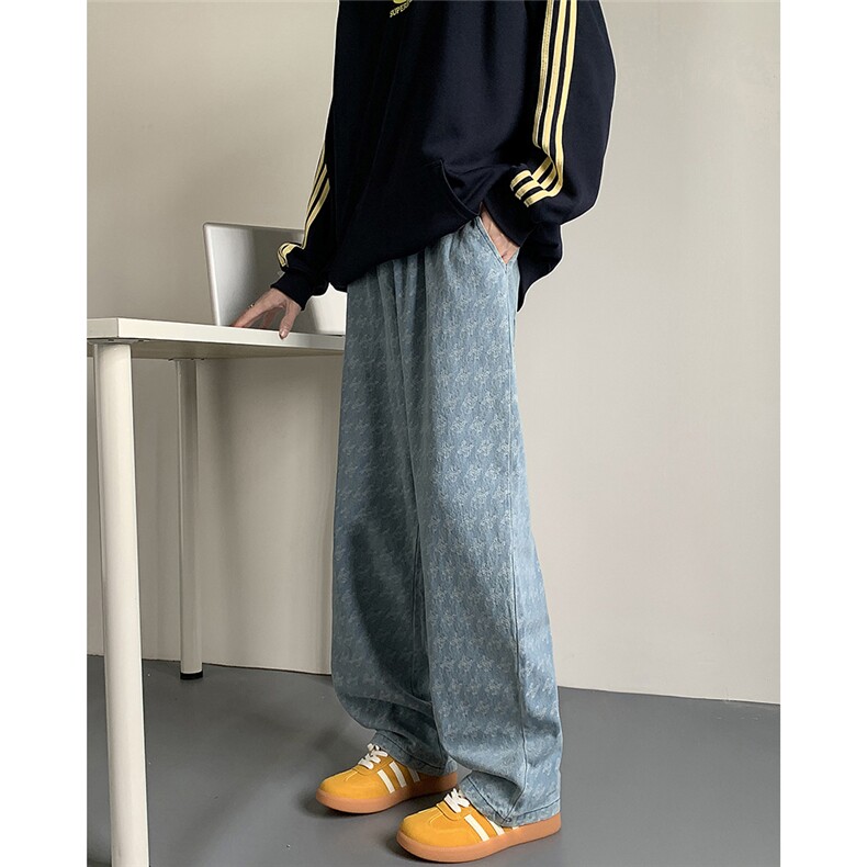 美式牛仔裤子男秋冬款宽松潮流宽松潮牌水洗休闲长裤N1122-P45,男装牛仔裤,星座308B-2