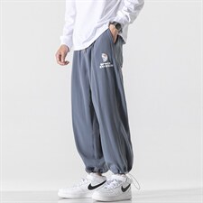 日系2024秋冬款个性后开叉宽松束脚运动休闲潮牌裤子2111-P45控69,男装休闲裤,星座914-3