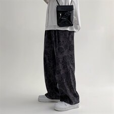 ND816TP50控价68男2024冬季新品ins潮牌休闲宽松直筒暗花阔腿裤，男装休闲裤，电商A102-1