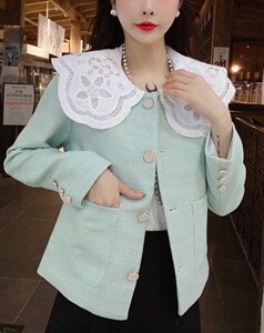 大领子订珠小香风图片