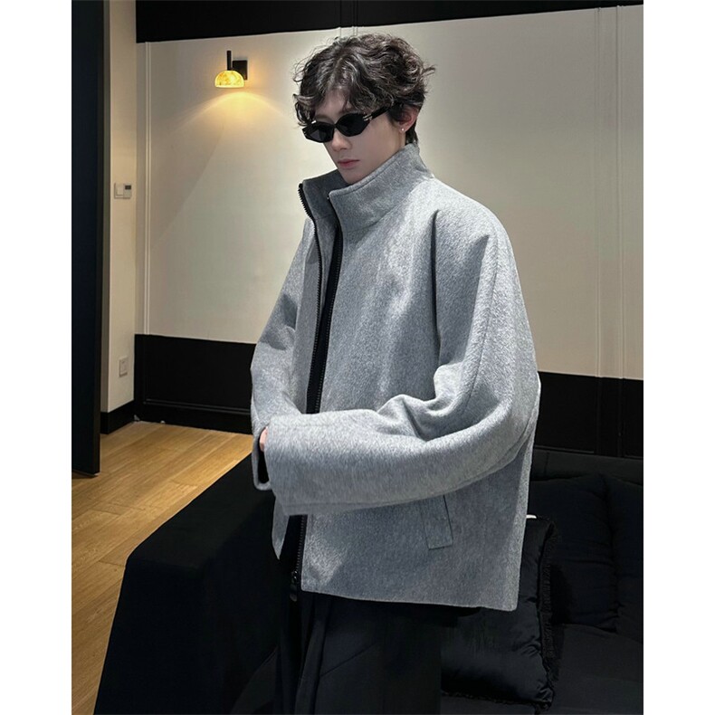 加棉加厚cleanfit立领短款拉链毛衣大衣夹克504-F30-P75控108,男装毛呢大衣,星座504
