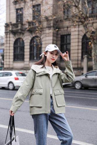 水洗休闲外套，女装，百变诱惑