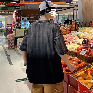 夏季新款圆领短袖T恤男女同款时尚渐变运动半袖 1533-P50 控价68图片