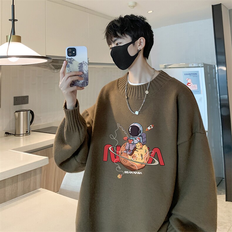 半高领毛衣男士大码针织衫男毛线衣男 M18287-P45 加绒款-P65图片