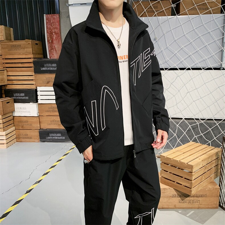 2021春秋男士夹克套装时尚印花休闲运动两件套DS531T,男装卫衣,电商A102