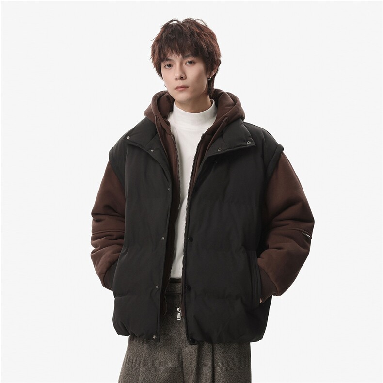 新款冬季羽绒棉服棉袄连帽假两件韩版宽松外套A436-2511-P85,男装棉衣,电商A436