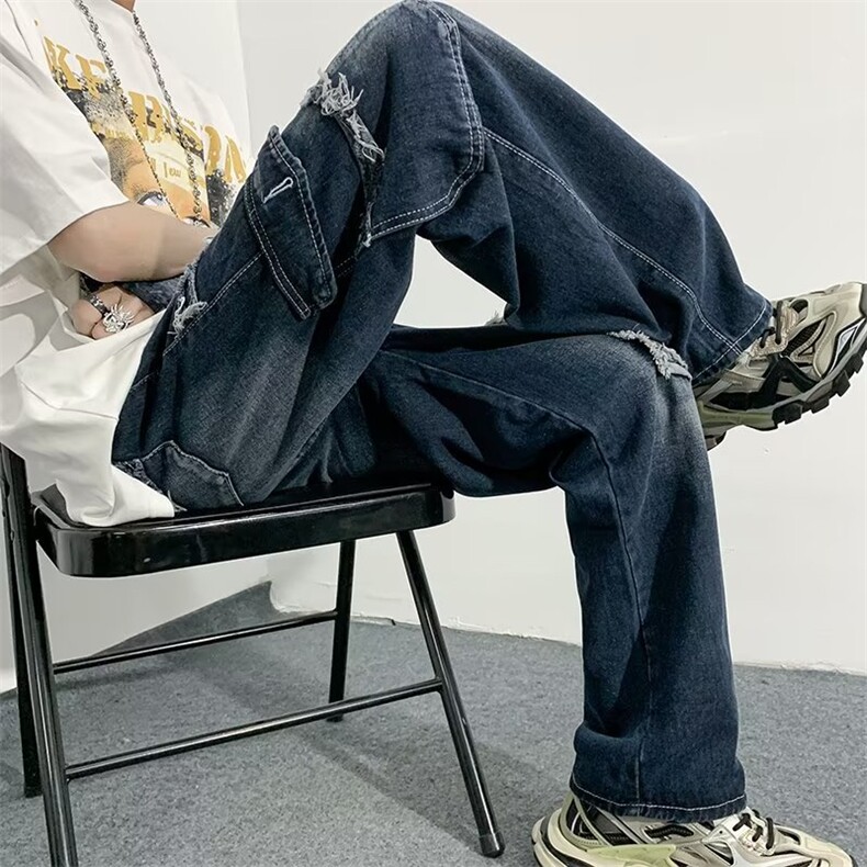 美式牛仔裤男春秋新款休闲直筒裤N3003P45,男装牛仔裤,星座1116-2