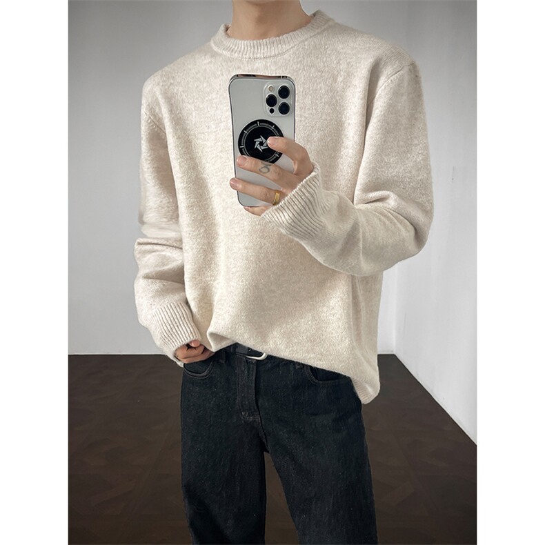 百花绒舒适潮搭高街针织衫毛衣情侣港风韩版上衣HY872TP35无差价，男装针织衫/毛衣，电商A102B