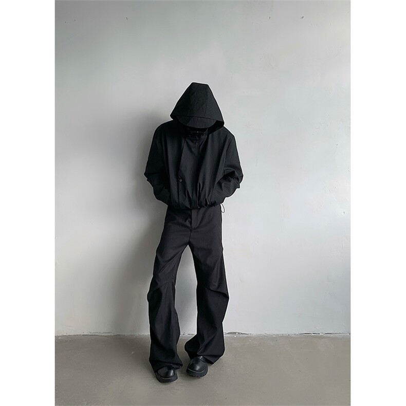 现货！高品质男士条纹质感西服连帽冲锋衣夹克外套JK72-P118,男装夹克,电商B288