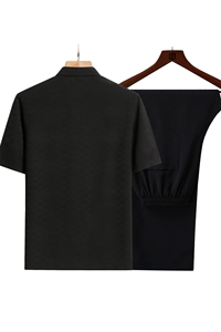 中老年中式立领短袖夏装男风汉服爷爷装短袖套装TR2286-P110图片