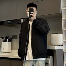 2025新款单层薄款外套男春秋款美式街头飞行员夹克痞帅百搭棒球服，男装夹克，星座506A
