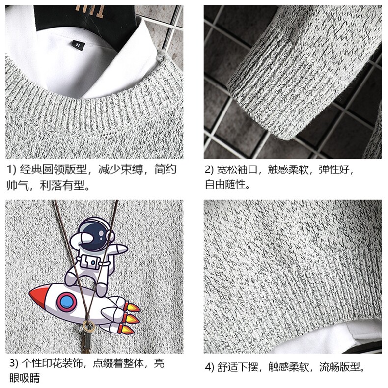 M19158-P45加绒款-P65加厚加绒毛衣男大码毛线衣男针织衫网格,男装针织衫/毛衣,电商A040A