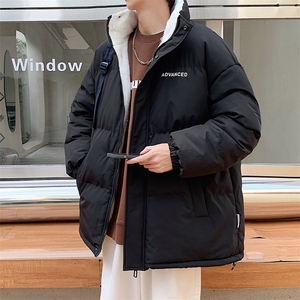 新款冬季男纯色立领加厚防风港风棉衣M066-P90控148图片