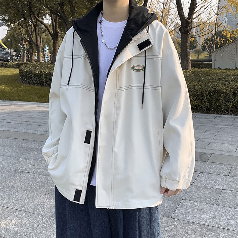 春秋连帽外套男ins韩版潮百搭学生休闲港风宽松上衣服JK043-P65,男装夹克,星座308B-1