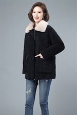 羽绒棉服女中长款2021年新款韩版宽松大码棉衣中年妈妈大毛领加厚，女装棉衣/棉服，伊满意