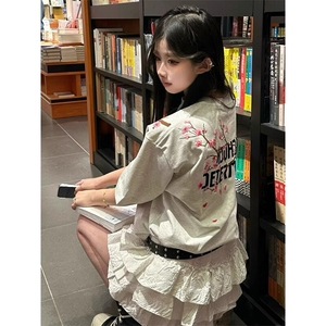 万针全刺绣工艺抖音得物高品质260克重磅纯棉双纱美式高街短袖T恤图片