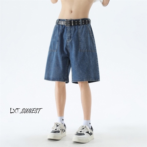 D321-K228#夏季薄款宽松多口袋牛仔裤 P45（S-2XL）图片