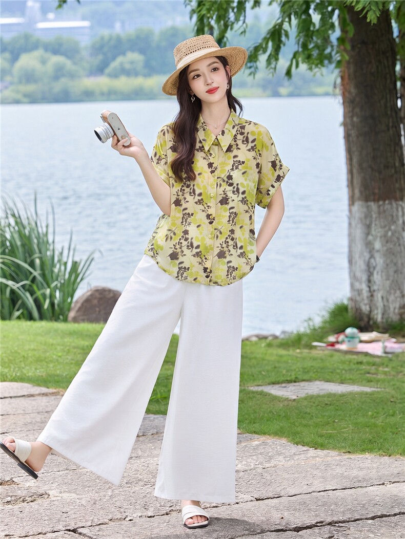 现货！2026年夏季时尚简约大方气质优雅宽松休闲两件套裤套装女,女装套装/套裙,衣之秀