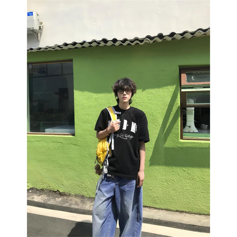 网图有货夏季小香贴布珍珠字母刺绣短袖T恤男女情侣上衣A608-P45,男装T恤,星座1505
