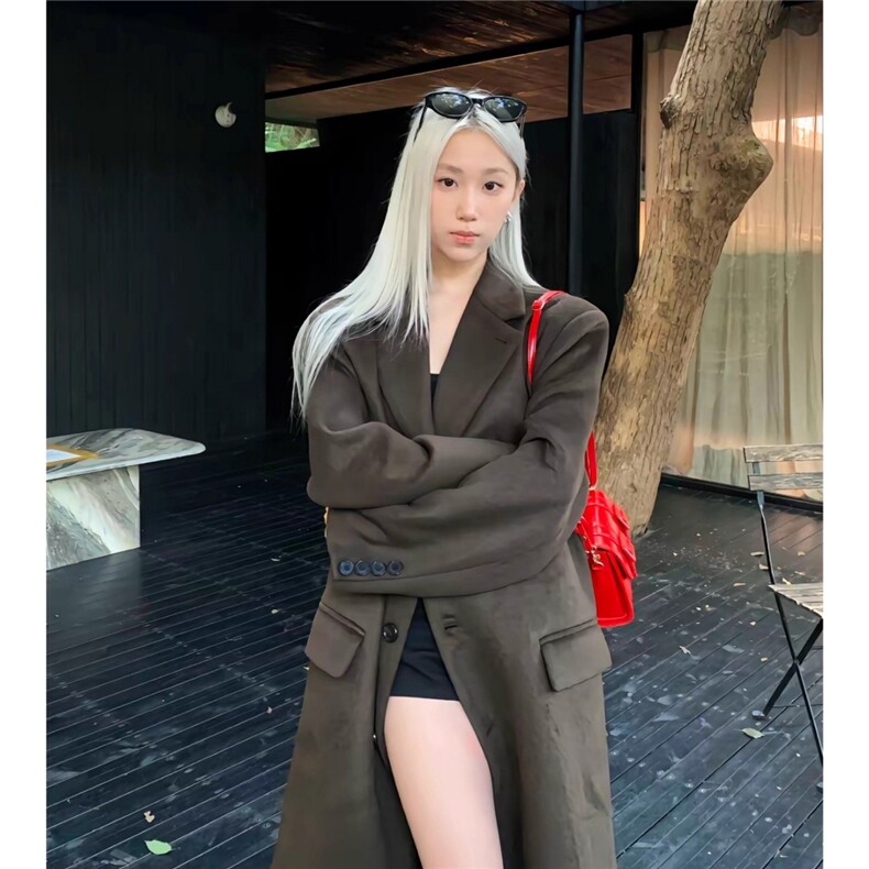 秋冬新款毛呢大衣休闲宽松长款上衣外套D328-JK33-P138，男装毛呢大衣，电商D328