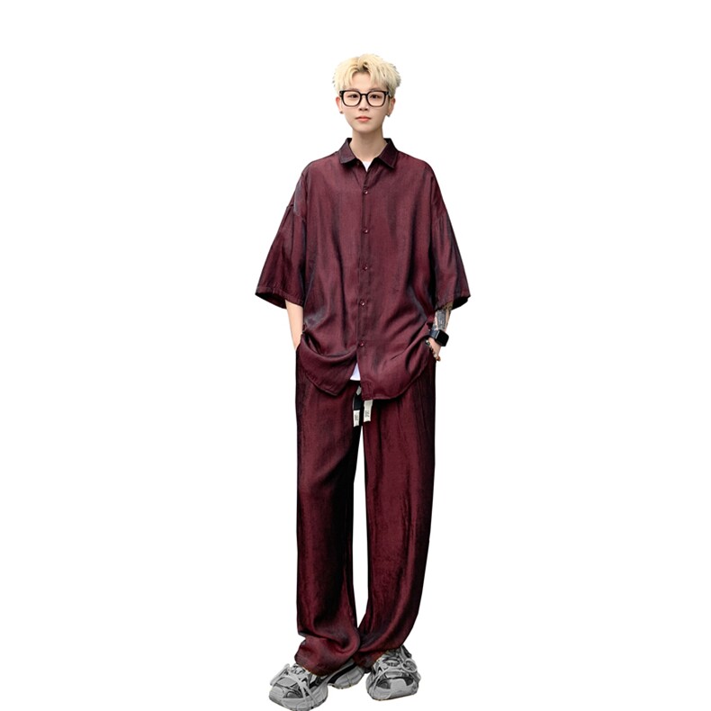 量大优供视频激光冰丝套装男CP69TZ-特p60,男装休闲套装,电商B371