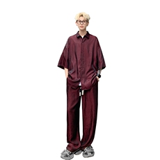量大优供视频激光冰丝套装男CP69TZ-特p60，男装休闲套装，电商B371
