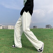 垂坠感裤子男宽松直筒阔腿裤ins潮牌百搭高街休闲运动裤K480-P35，男装休闲裤，星座1008