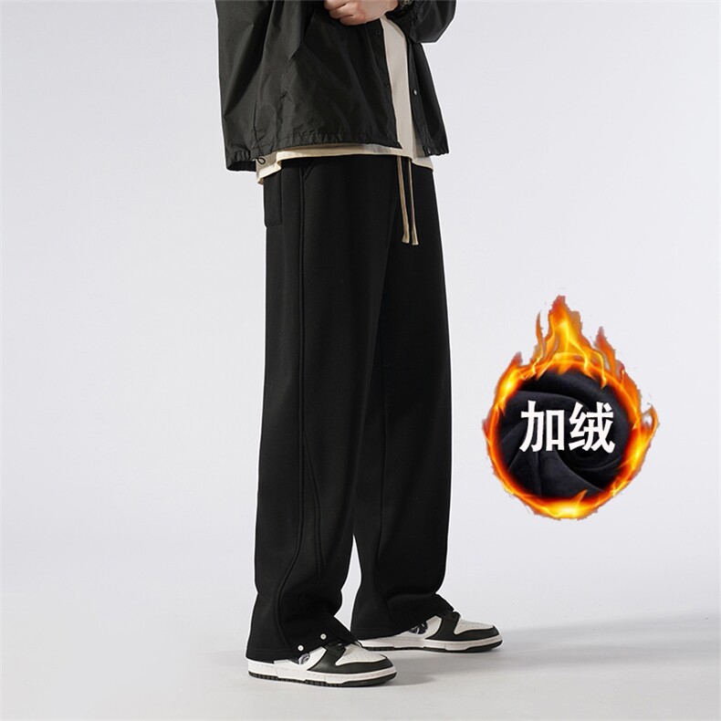 重磅420克华棉复合奥利绒加绒加厚直筒休闲运动卫裤K825特P49,男装休闲裤,电商A309