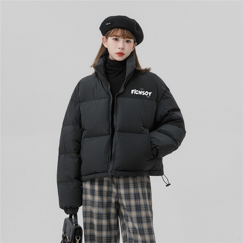 中性风休闲字母印花面包服时尚宽松立领棉服A268-MY502P85控118,男装棉衣,电商A268