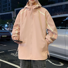 港风二开宽松冲锋衣工装夹克百搭落肩简约上衣外套JK743P70，男装夹克，星座1204-3