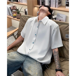 夏季垫肩UPF50+防晒衣短袖冰丝凉感衬衫薄男装外套防晒服S425特40图片