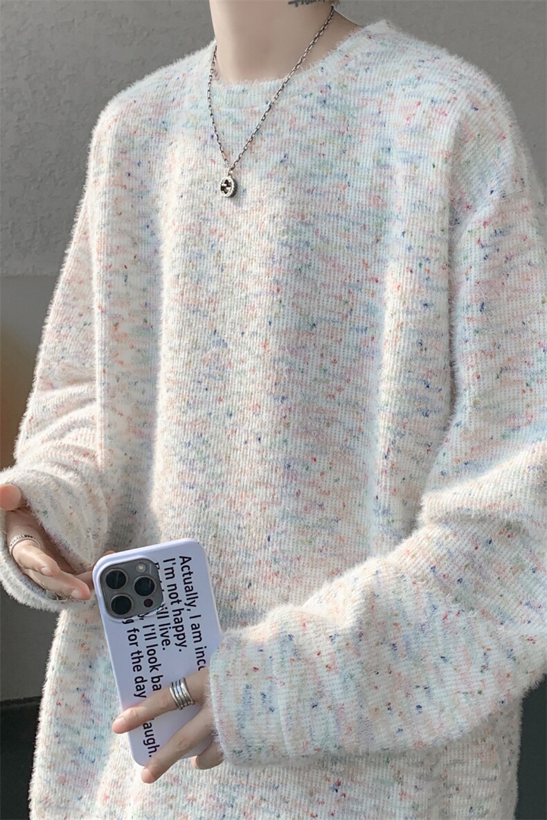WY10156-特批40控78新款圆领简约套头宽松大码卫衣糯米衣服男,男装卫衣,电商A059