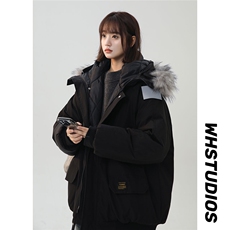 中性风连帽可脱卸毛领工装棉衣男大码潮流棉衣男MY77917P138控198，女装棉衣/棉服，星座226-1