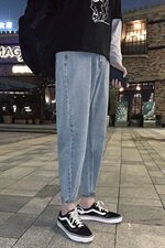 春款九分直筒牛仔裤男宽松韩版老爹休闲裤潮DS671T，男装牛仔裤，电商A102