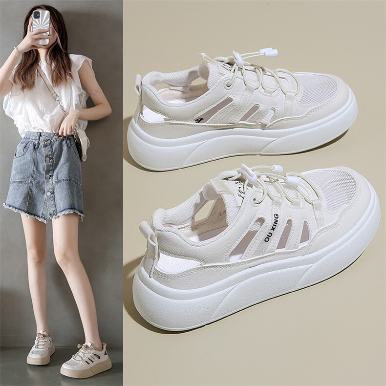 X4077-P90小白鞋子女夏季新款韩版女学生休闲镂空百搭凉鞋，男鞋凉鞋，星座1407-3