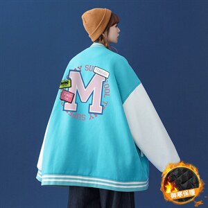 中性春装衔接新款潮流百搭加棉夹克棒球服外套 G99 P65控88加棉75图片